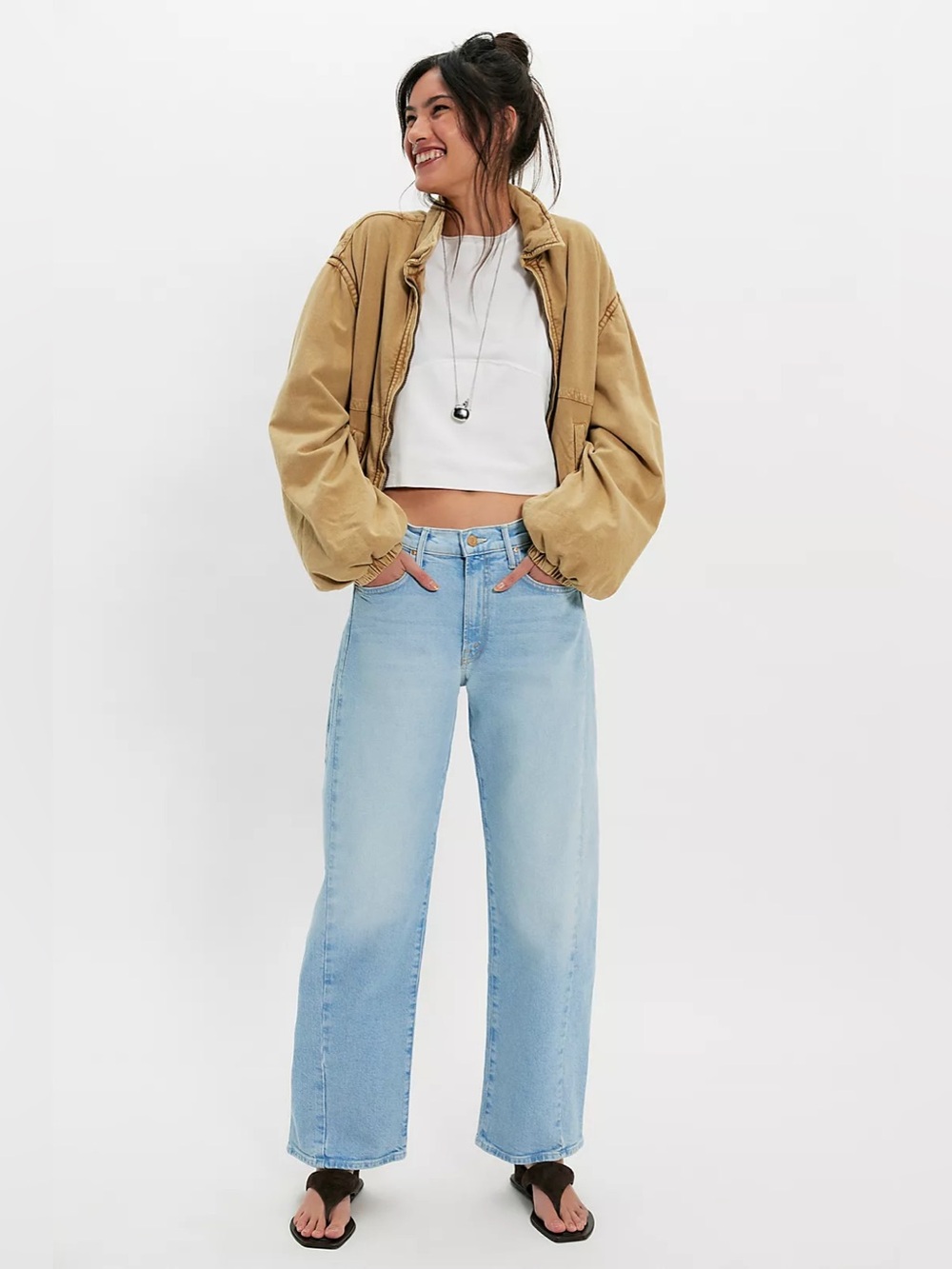 NEW Mother The Mid Rise Half-Pipe Hover  Jeans in Instant Replay, Size 32